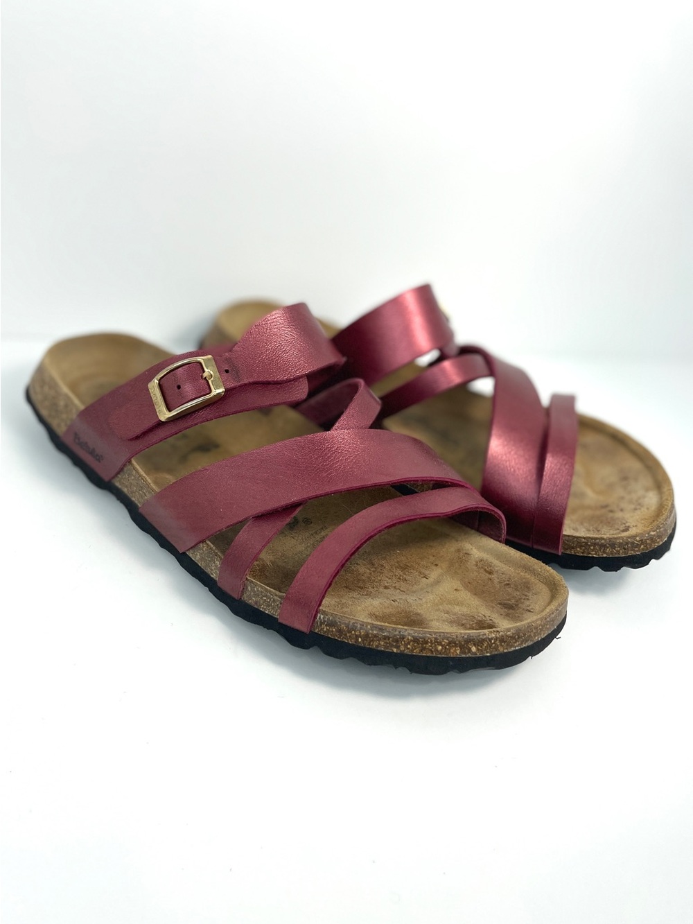 Betula Birkenstock Slip On Bordeaux Sandal Sz 7